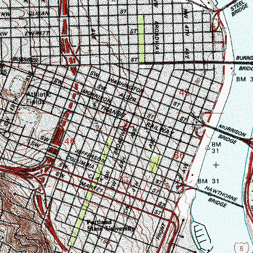 Topographic Map of Pioneer Square Max Station South, OR
