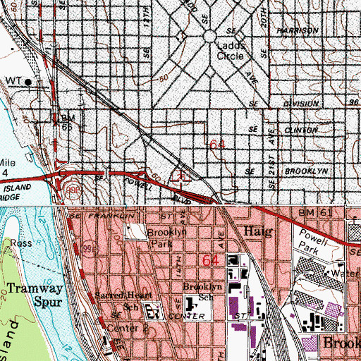 Topographic Map of The Genealogical Forum of Oregon Library, OR