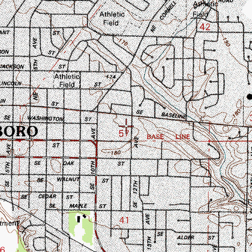 Topographic Map of Washington Max Station, OR