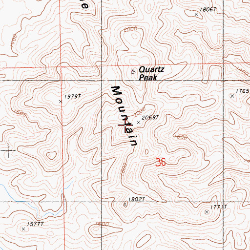 Topographic Map of Peter Kane Mountain, CA