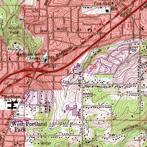 Topographic Map of Ahmadiyya Movement in Islam, OR