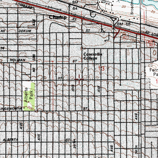 Topographic Map of Ainsworth United Church of Christ, OR