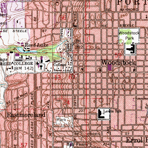 Topographic Map of All Saints Episcopal Church, OR