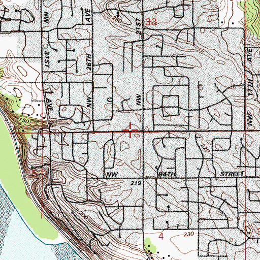 Topographic Map of All Saints Episcopal Church, WA