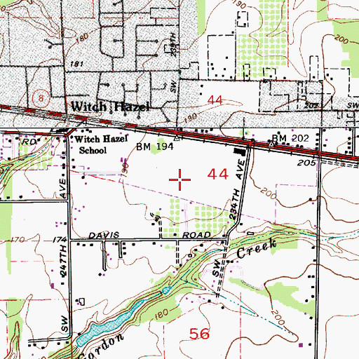 Topographic Map of Aloha Bible Church, OR