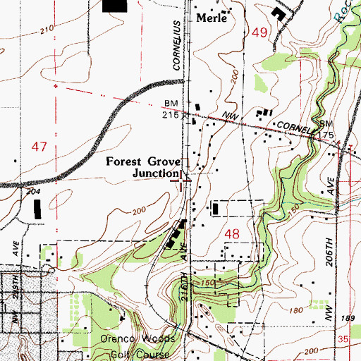 Topographic Map of Aloha Christian Church, OR