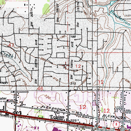 Topographic Map of Aloha United Methodist Church, OR