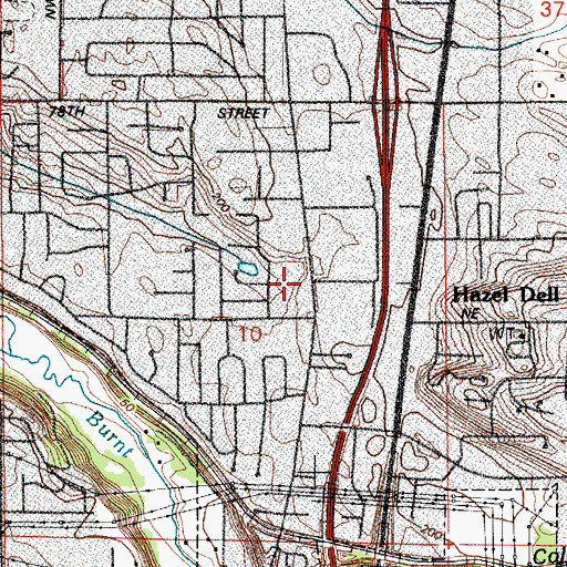 Topographic Map of Amazing Grace Baptist Church, WA