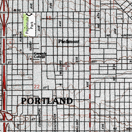 Topographic Map of Ark of Safety Church of God in Christ, OR