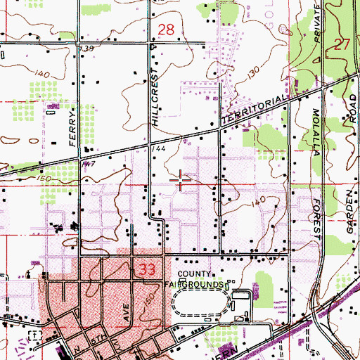 Topographic Map of Assembly of God Church, OR