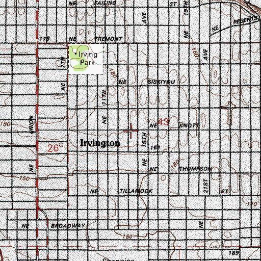 Topographic Map of Augustana Lutheran Church, OR