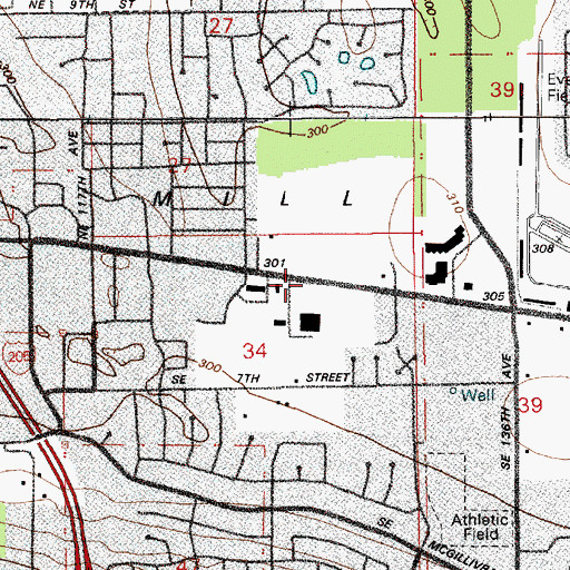 Topographic Map of Beautiful Savior Lutheran Church, WA