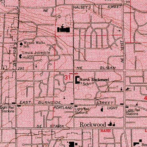 Topographic Map of Kingdom Hall of Jehovahs Witnesses, OR