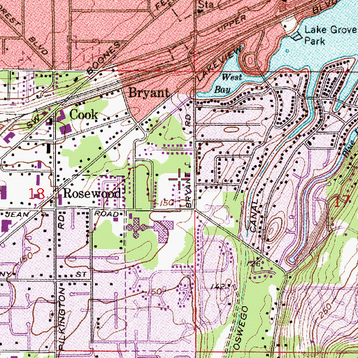 Topographic Map of Lake Family Fellowship Church, OR