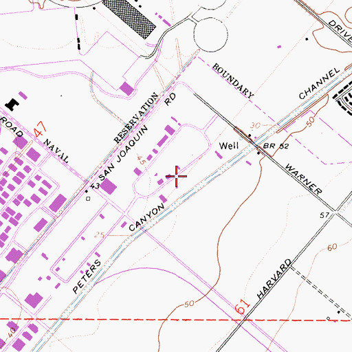 Topographic Map of Peters Canyon Channel, CA