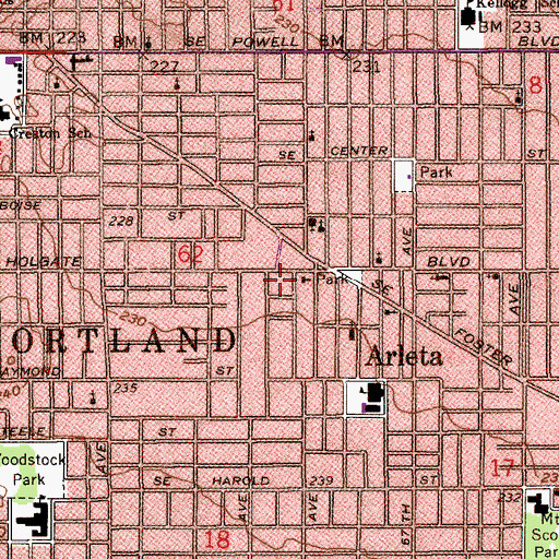 Topographic Map of Laurelwood United Methodist Church, OR