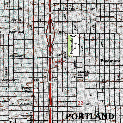 Topographic Map of Lifeline Christian Church, OR