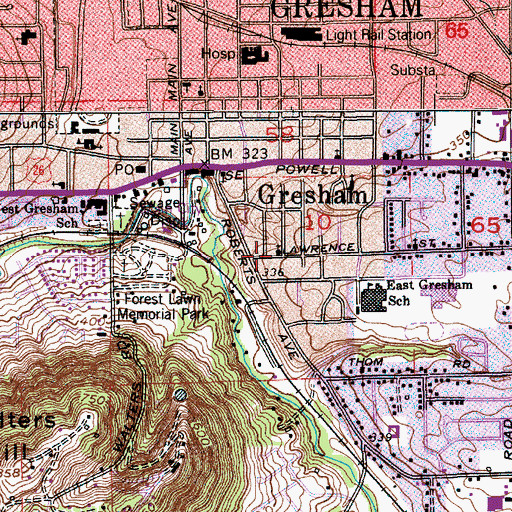 Topographic Map of Lighthouse Community Church, OR