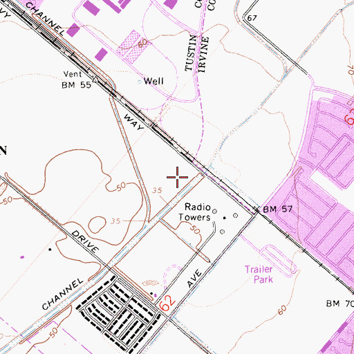 Topographic Map of Peters Canyon Wash, CA