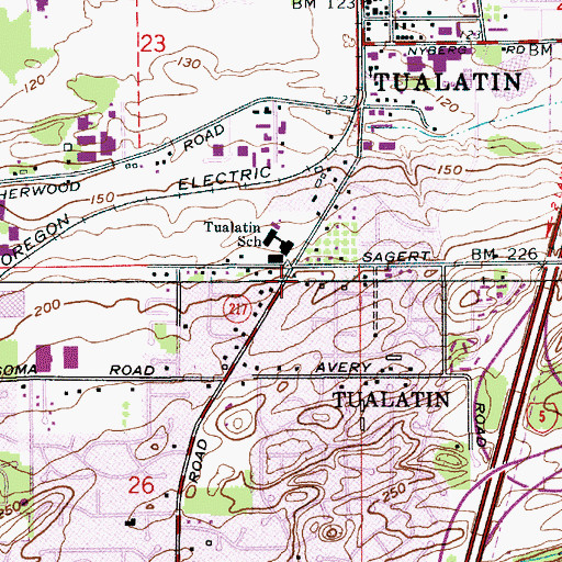 Topographic Map of Living Savior Lutheran Church, OR