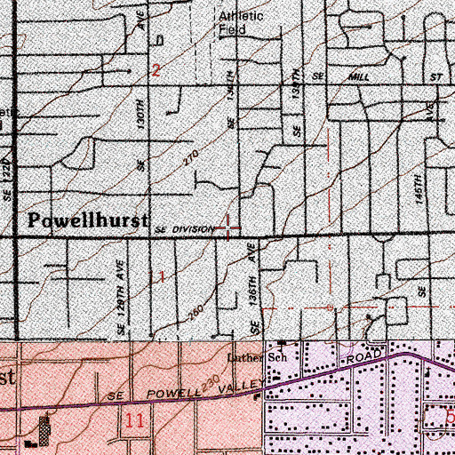 Topographic Map of Living Waters Worship Center, OR