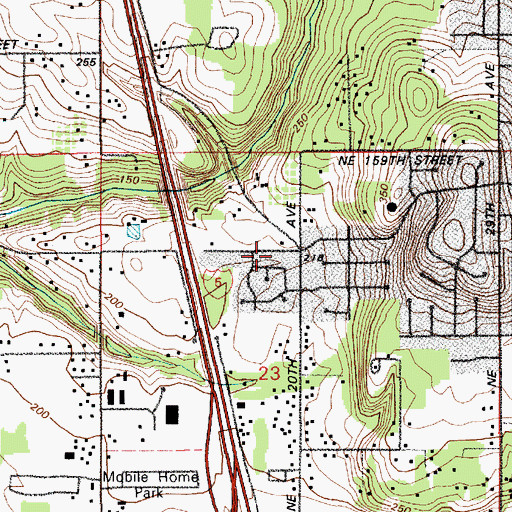 Topographic Map of Living Word Baptist Church, WA