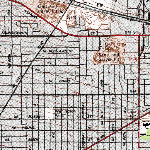 Topographic Map of Luther Memorial Church, OR