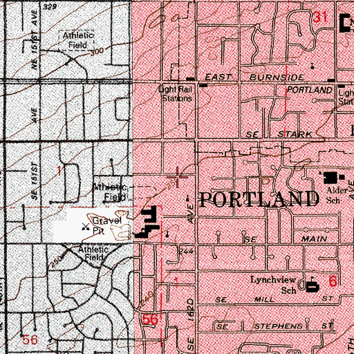 Topographic Map of Lynwood Friends Church, OR