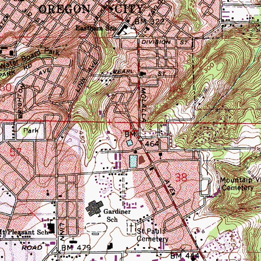 Topographic Map of Maranatha Baptist Church, OR