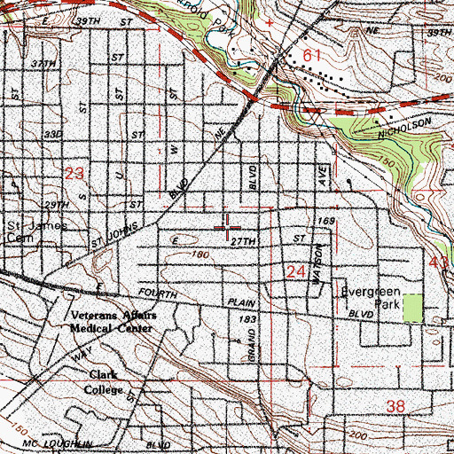 Topographic Map of Memorial Lutheran Church, WA