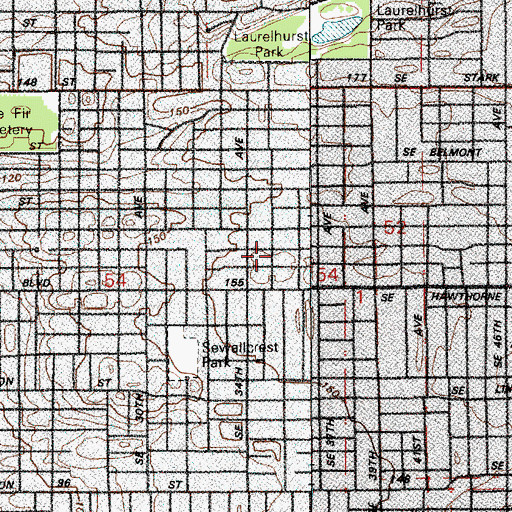 Topographic Map of Mennonite Church of Portland, OR