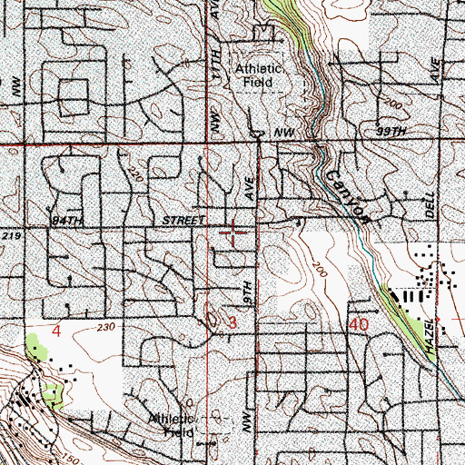 Topographic Map of Messiah Lutheran Church, WA