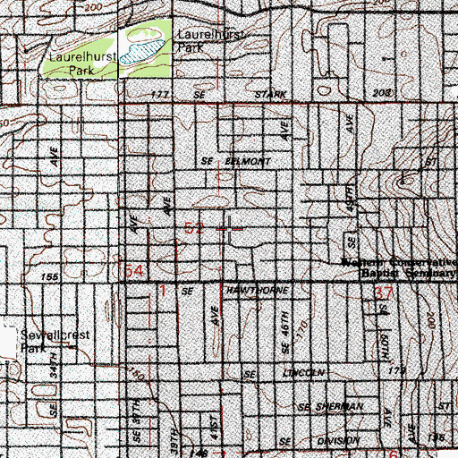 Topographic Map of Metropolitan Vineyard Christian Fellowship, OR