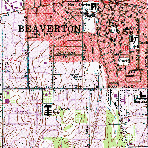 Topographic Map of Mission Hispana el Buen Pastor, OR