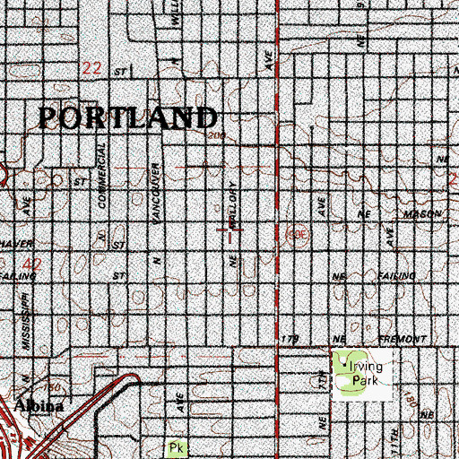Topographic Map of Philadelphia Community Missionary Baptist Church, OR