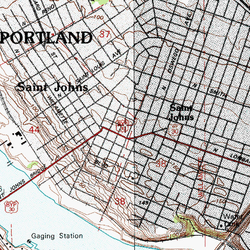 Topographic Map of Pioneer United Methodist Church, OR