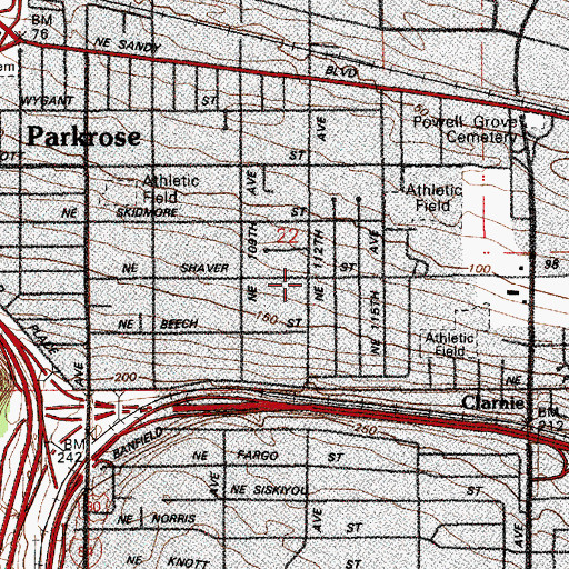 Topographic Map of Portland Center for Spiritual Awareness, OR