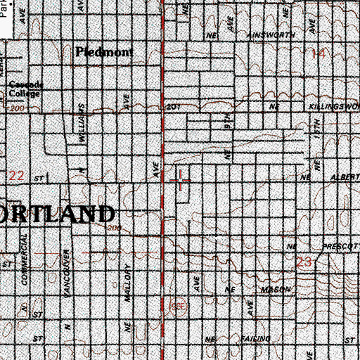 Topographic Map of Portland Metro Assembly of God Church, OR