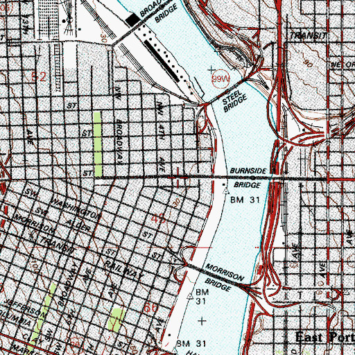 Topographic Map of Portland Rescue Mission, OR