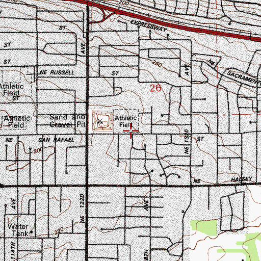 Topographic Map of Portland Vancouver Korean Seventh Day Adventist Church, OR