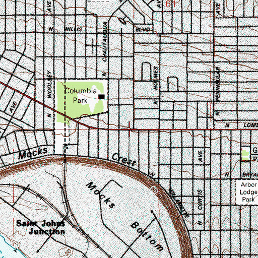 Topographic Map of Portland Victory Center, OR