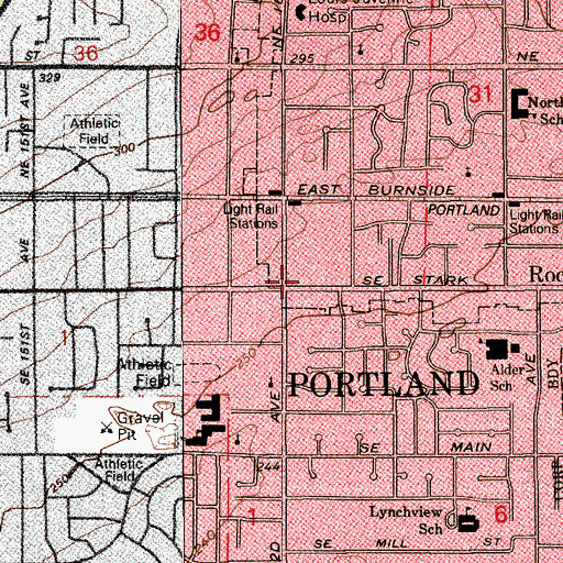 Topographic Map of Praise Chapel of Gresham, OR