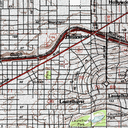 Topographic Map of Presbyterian Church of Laurelhurst, OR