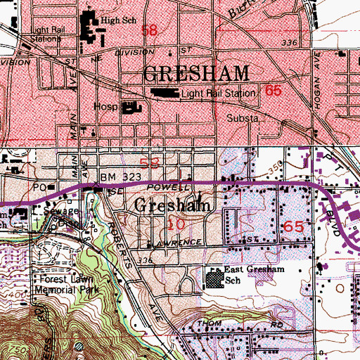Topographic Map of Redeemer Evangelical Lutheran Church, OR
