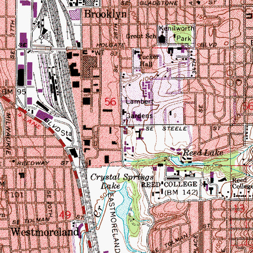 Topographic Map of Reedwood Friends Church, OR