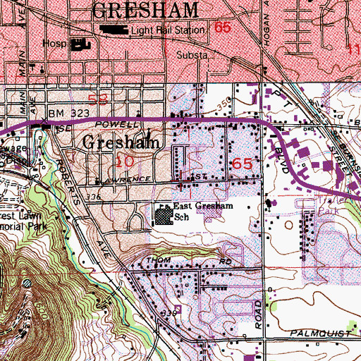 Topographic Map of River Hills Church, OR