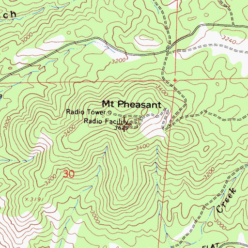 Topographic Map of Mount Pheasant, CA