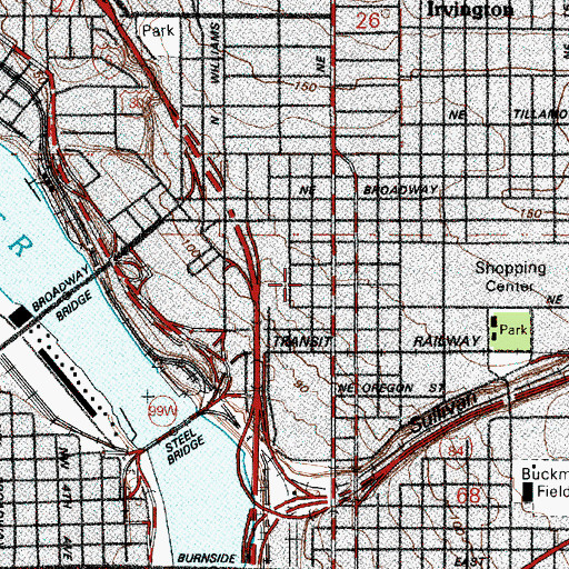 Topographic Map of Rosary Center, OR