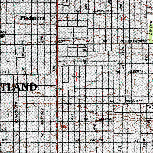 Topographic Map of Saint Andrew Catholic Church, OR