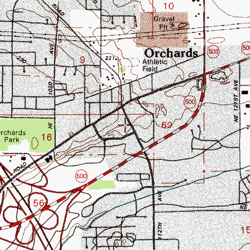 Topographic Map of Saint Andrew Lutheran Church, WA